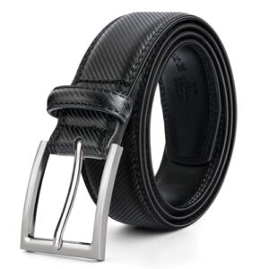 lcg luchengyi mens genuine leather dress belt classic casual belt with single prong buckle for jeans pants work and business