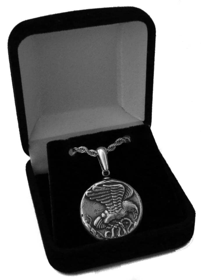 Nike and Eagle, Famous Ancient Greek Coin Pendant and Chain, Goddess of Victory, Very Fast Runner, Greek Mythology S