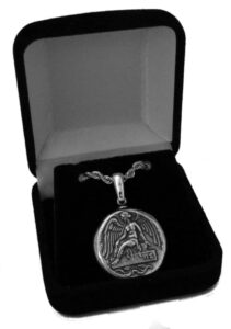 nike and eagle, famous ancient greek coin pendant and chain, goddess of victory, very fast runner, greek mythology s