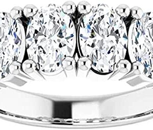 Moissanite World Touch of Paradise Bold Eternity Wedding Band,Oval Cut 6.00CT,VVS1 Clarity, Colorless Moissanite, 925 Sterling Silver, Engagement Ring, Wedding Gift, Perfact for Gift (6.5)