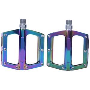 EVTSCAN 1 Pair Colorful Bicycle Pedals, Aluminum Alloy Universal Bike Pedals Replacement Compatible with Most MTB and Road Bicycle