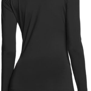 TSLA Women's Sports Compression Shirt, Cool Dry Fit Long Sleeve Workout Tops, Athletic Exercise Gym Yoga Shirts, 3pack Black/Black/Black, Small