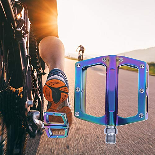 EVTSCAN 1 Pair Colorful Bicycle Pedals, Aluminum Alloy Universal Bike Pedals Replacement Compatible with Most MTB and Road Bicycle