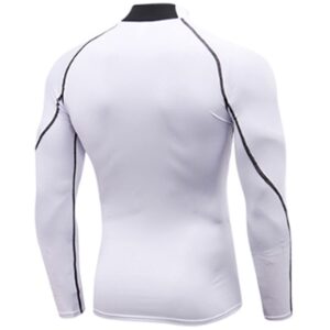 SPVISE White Compression Shirt Men Long Sleeve Workout Gym Top Rash Guard Athletic Undershirt Gear T Shirt for Sport Cool Dry