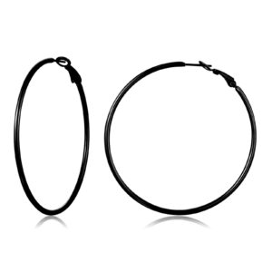 big black hoop earrings for women 70mm stainless steel hypoallergenic large hoops earrings for women, birthday mothers day jewelry gifts women