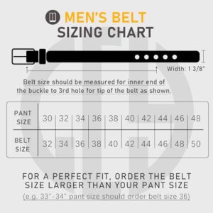 LCG LUCHENGYI Mens Genuine Leather Dress Belt Classic Casual Belt with Single Prong Buckle for Jeans Pants Work and Business