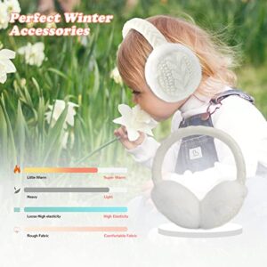 POXIMI Baby Warm Earmuffs Kid Magic Gloves Girl Soft Plush Ear Muffs Toddler Knit Mittens for Boy Winter Ear Warmer Set (R-Black Set)