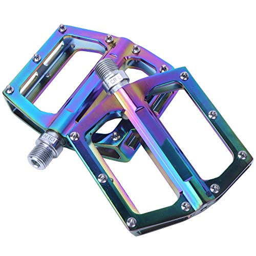 EVTSCAN 1 Pair Colorful Bicycle Pedals, Aluminum Alloy Universal Bike Pedals Replacement Compatible with Most MTB and Road Bicycle