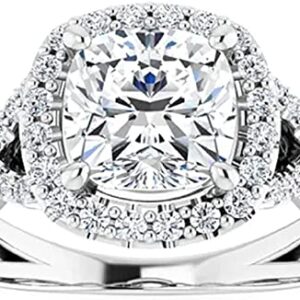 Moissanite World Twisted Infinity Moissanite Ring, Cushion 2.0CT, Moissanite Engagement Ring/Moissanite Wedding Ring/Moissanite Bridal Ring Set, 925 Sterling Silver (7)