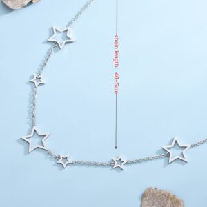 Verdusa Women's Star Chain Necklaces Silver One Size