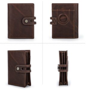 SPYBY Men's Money Organizers Money Clips Wallets RFID Blocking Genuine Leather Business Card Cases (Color : Brown)