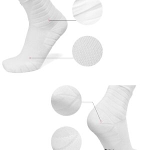 QEES Football Socks,White Soccer Socks,Scrunch Socks Football,Long Football Gear Athletic Socks For Adults Men Women.Football Accessories .Large