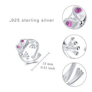 SCZKLAQ Frog Ring for Women 925 Sterling Silver Thumb Rings Adjustable Frog Jewelry for Women Frog Gifts