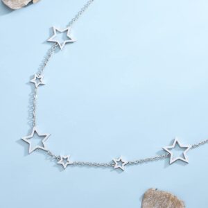 Verdusa Women's Star Chain Necklaces Silver One Size