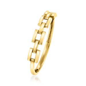 RS Pure by Ross-Simons 14kt Yellow Gold Panther-Link Ring. Size 8