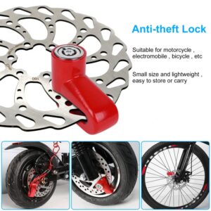 Ainiv Disc Brake Lock, E Scooter Lock Anti-Theft, Cable Bike Lock Waterproof 5FT /12mm Cable with 2 Keys for Scooter, Bike, Electric Bike, Skateboards, Strollers, Lawnmowers with Lock Holders-Red