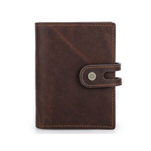 spyby men's money organizers money clips wallets rfid blocking genuine leather business card cases (color : brown)