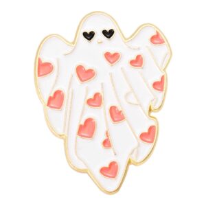 Cute Ghost Enamel Brooch Pin,Gothic Badges Halloween Pins for Women/Men, Cartoon Boo Ghost Enamel Pins for Jackets Backpacks, Pink