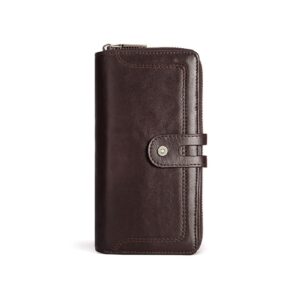 spyby business card cases money organizers men's genuine leather money clips blocking wallets (color : brown)