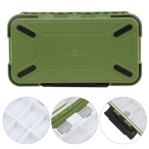 BORDSTRACT Fishing Tackle Box, Waterproof Plastic Fishing Accessory Storage Organizer, Small Tackle Container for Lures, Jigs, Hooks, Sinkers(Green)