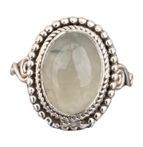 925 silver handmade prehnite dainty ring for women and girls unique jewelry designer ring gift her by purnima silver artisan (12 1/2 us)