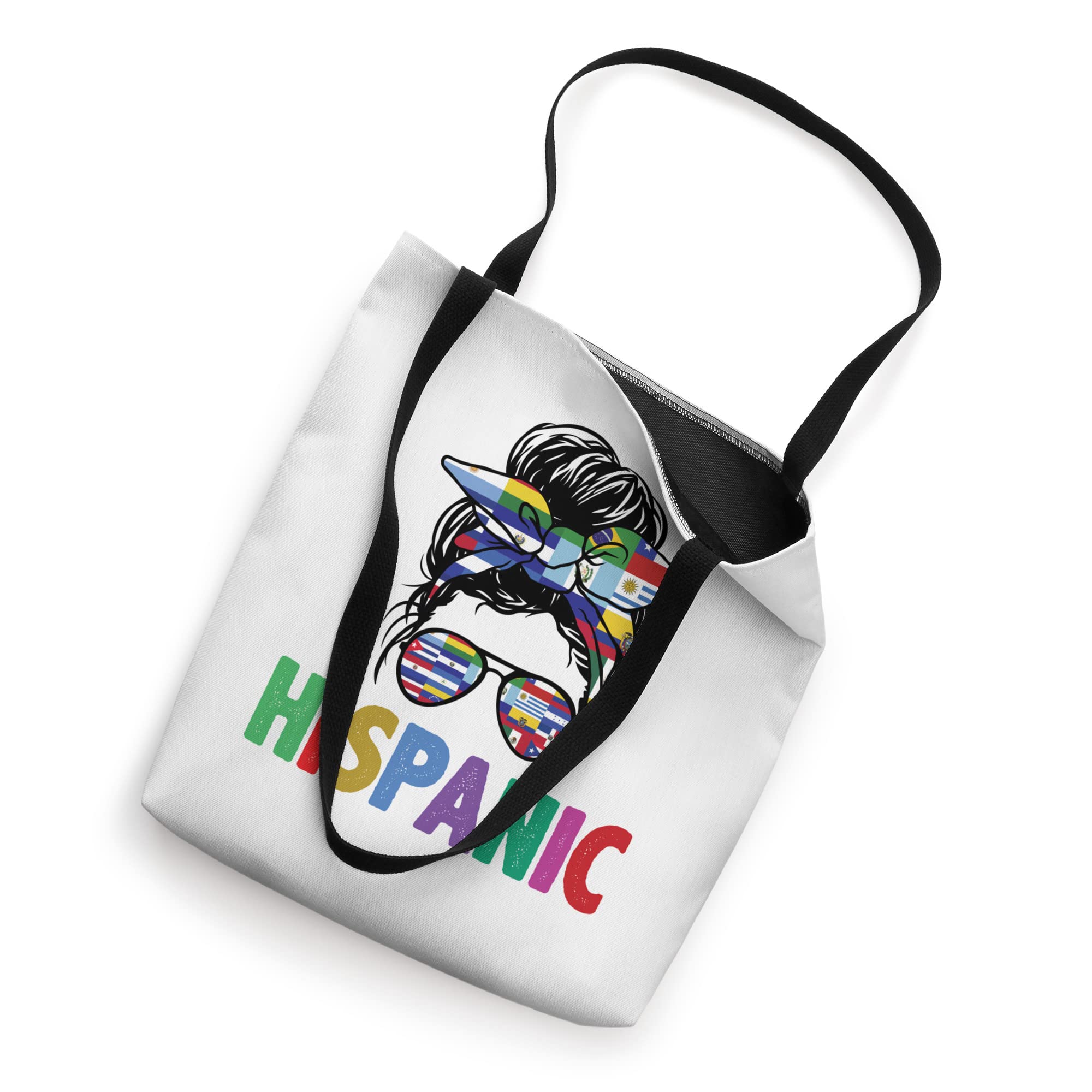 Hispanic Women Cute Messy Bun Hispanic Heritage Month Tote Bag