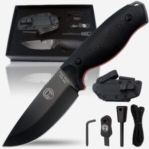 Holtzman's Gorilla Survival 1095 Bushcraft Knife Gift Set and Neck Knife Kit Bundle