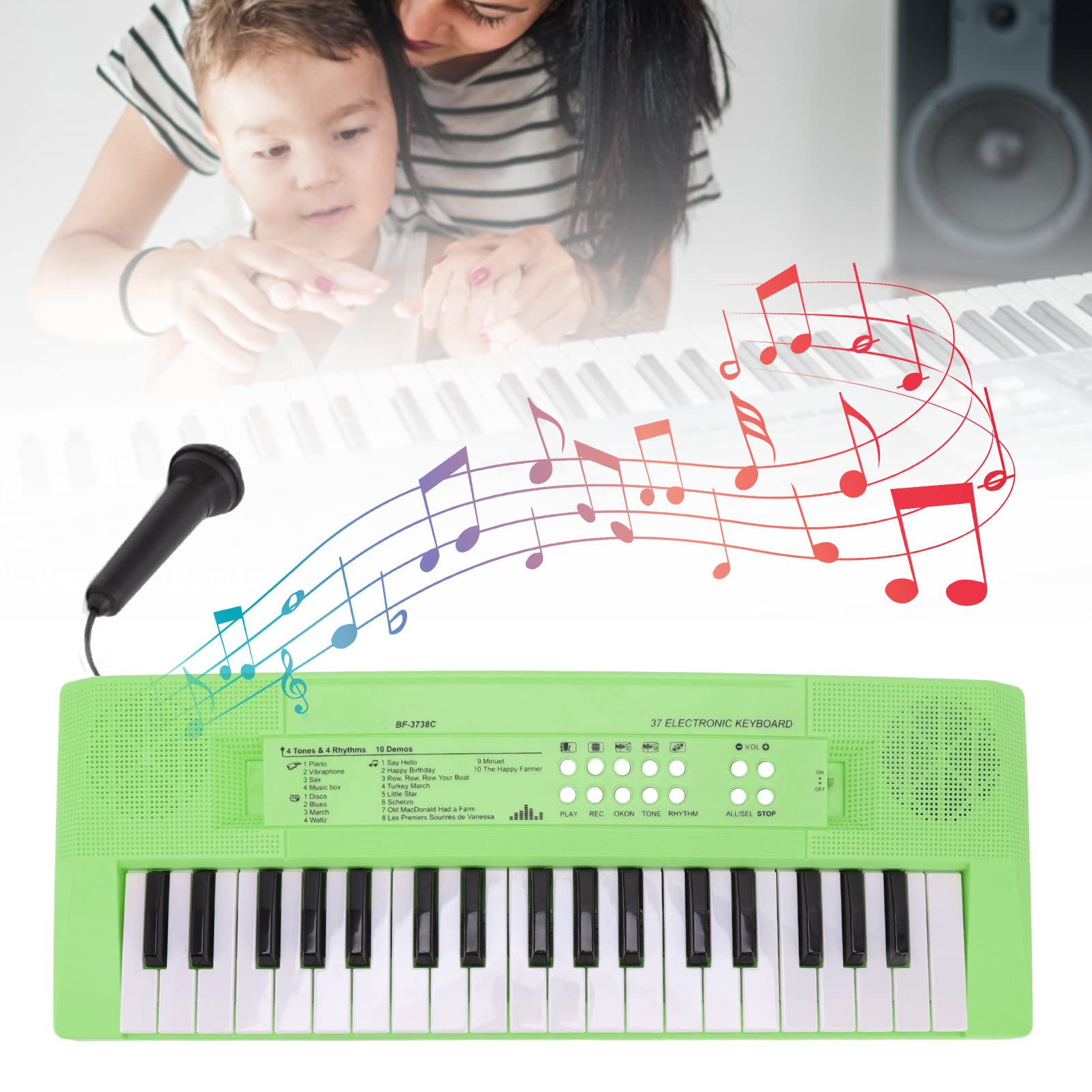 Fun and Educational Kids Piano Keyboard with Microphone | Portable Electronic Keyboard for Beginners | Musical Toy for Christmas and Birthdays