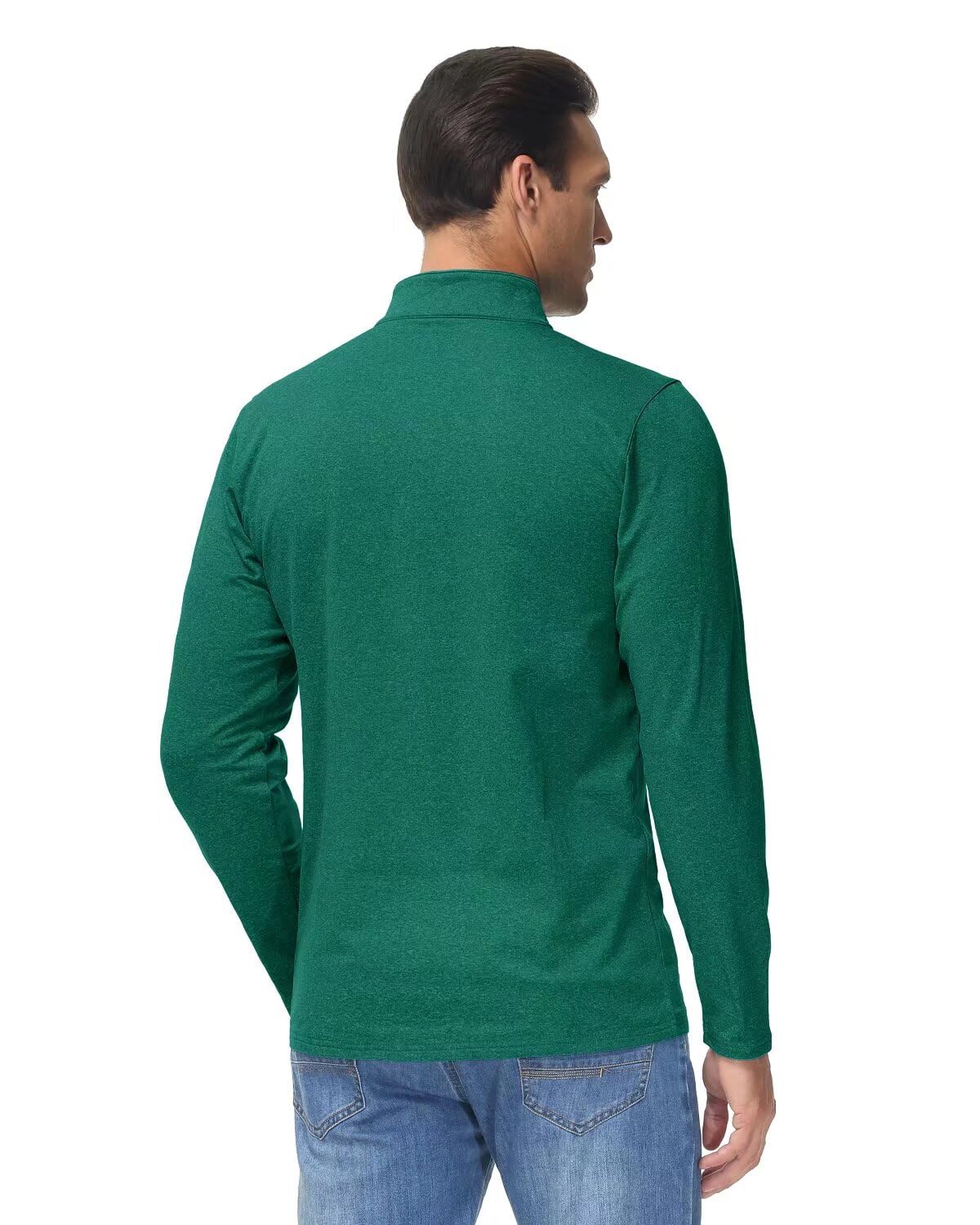 Boladeci Mens Pullover 1/4 Zip Fleece Long Sleeve Golf Shirts for Men Lightweight Running 3/4 1/2 Half Zip Sweatshirts Shirts Dark Green