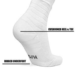 Yxmeiguo Scrunch Football Socks Extra Long Football Padded Sports Athletic Socks for Men Women with Ankle Support Football Accessories, White