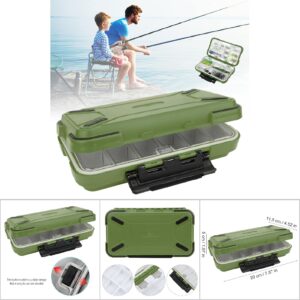 BORDSTRACT Fishing Tackle Box, Waterproof Plastic Fishing Accessory Storage Organizer, Small Tackle Container for Lures, Jigs, Hooks, Sinkers(Green)