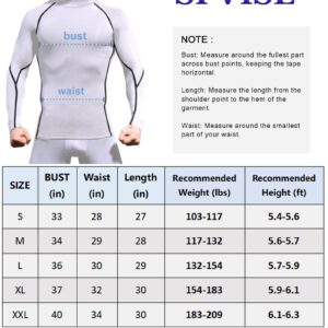 SPVISE White Compression Shirt Men Long Sleeve Workout Gym Top Rash Guard Athletic Undershirt Gear T Shirt for Sport Cool Dry