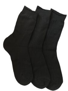 socks for men 100% cotton, black 3-pairs (s 6-7)