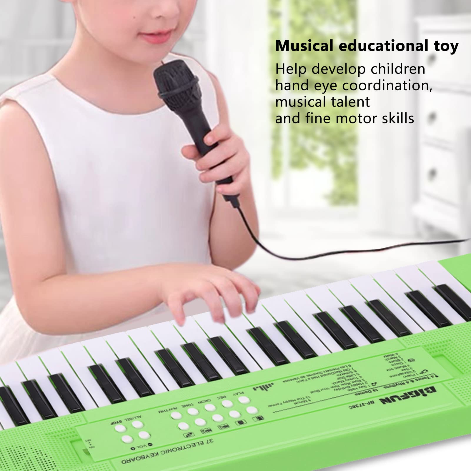 Fun and Educational Kids Piano Keyboard with Microphone | Portable Electronic Keyboard for Beginners | Musical Toy for Christmas and Birthdays