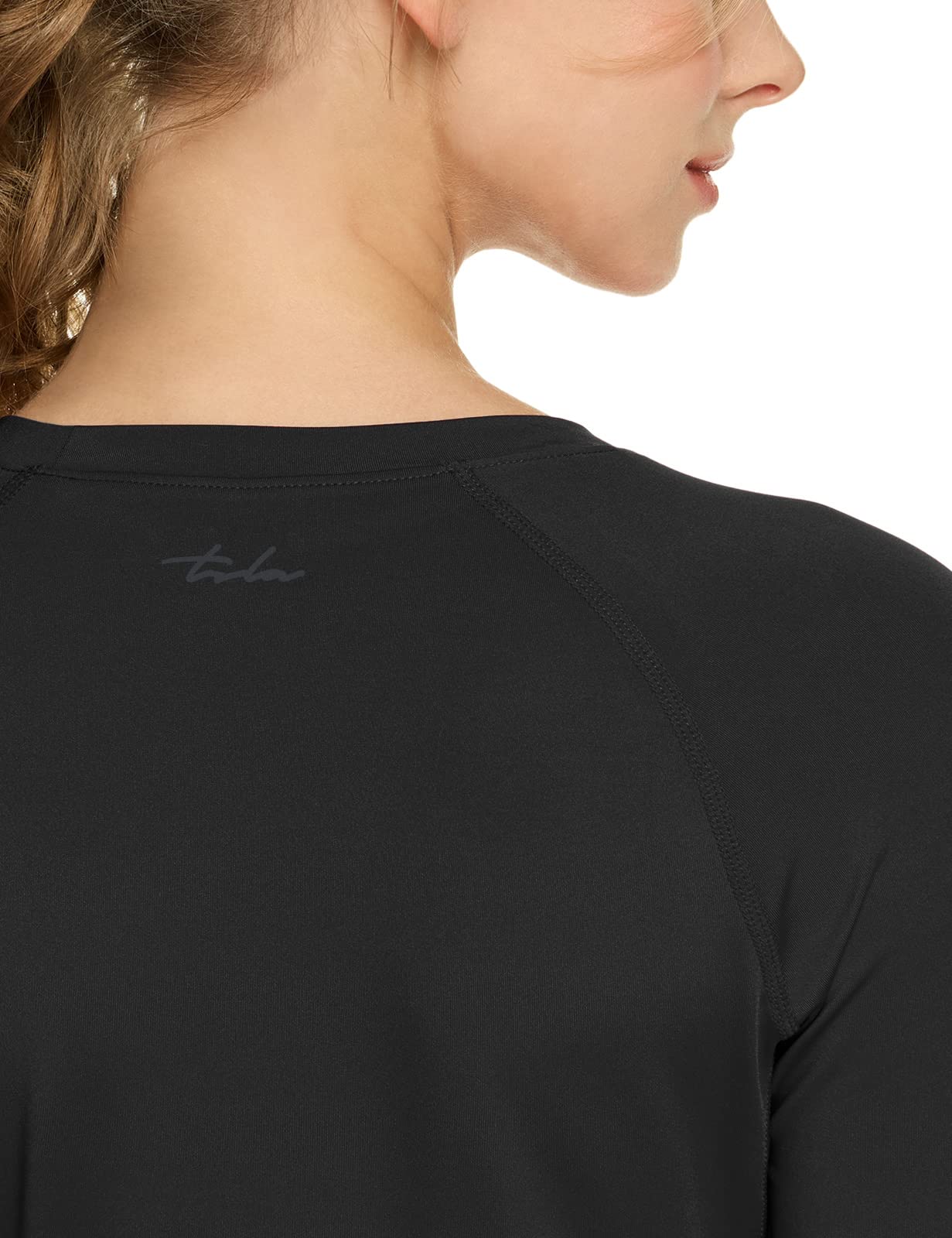 TSLA Women's Sports Compression Shirt, Cool Dry Fit Long Sleeve Workout Tops, Athletic Exercise Gym Yoga Shirts, 3pack Black/Black/Black, Small