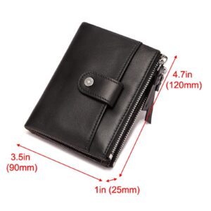 SPYBY Business Card Cases Genuine Leather Money Clips Men's Wallets Money Organizers (Color : Red)