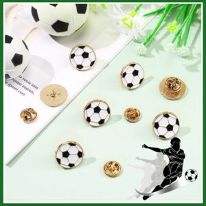 Soccer Lapel Pin Soccer Sports Lover Pins Soccer Ball Cartoon Round Metal Pins Football Hat Shirt Pin Tie Tack Pinback Men Women Brooches Sports Accessories Charm Decoration (48 Pcs)