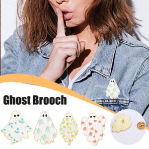 Cute Ghost Enamel Brooch Pin,Gothic Badges Halloween Pins for Women/Men, Cartoon Boo Ghost Enamel Pins for Jackets Backpacks, Pink