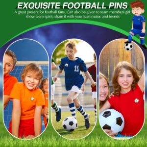 Soccer Lapel Pin Soccer Sports Lover Pins Soccer Ball Cartoon Round Metal Pins Football Hat Shirt Pin Tie Tack Pinback Men Women Brooches Sports Accessories Charm Decoration (48 Pcs)