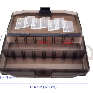 Fishing tackle lure baits box with removable dividers, Storage box for small things 2 pieces, Brown (CF-BOX-01)