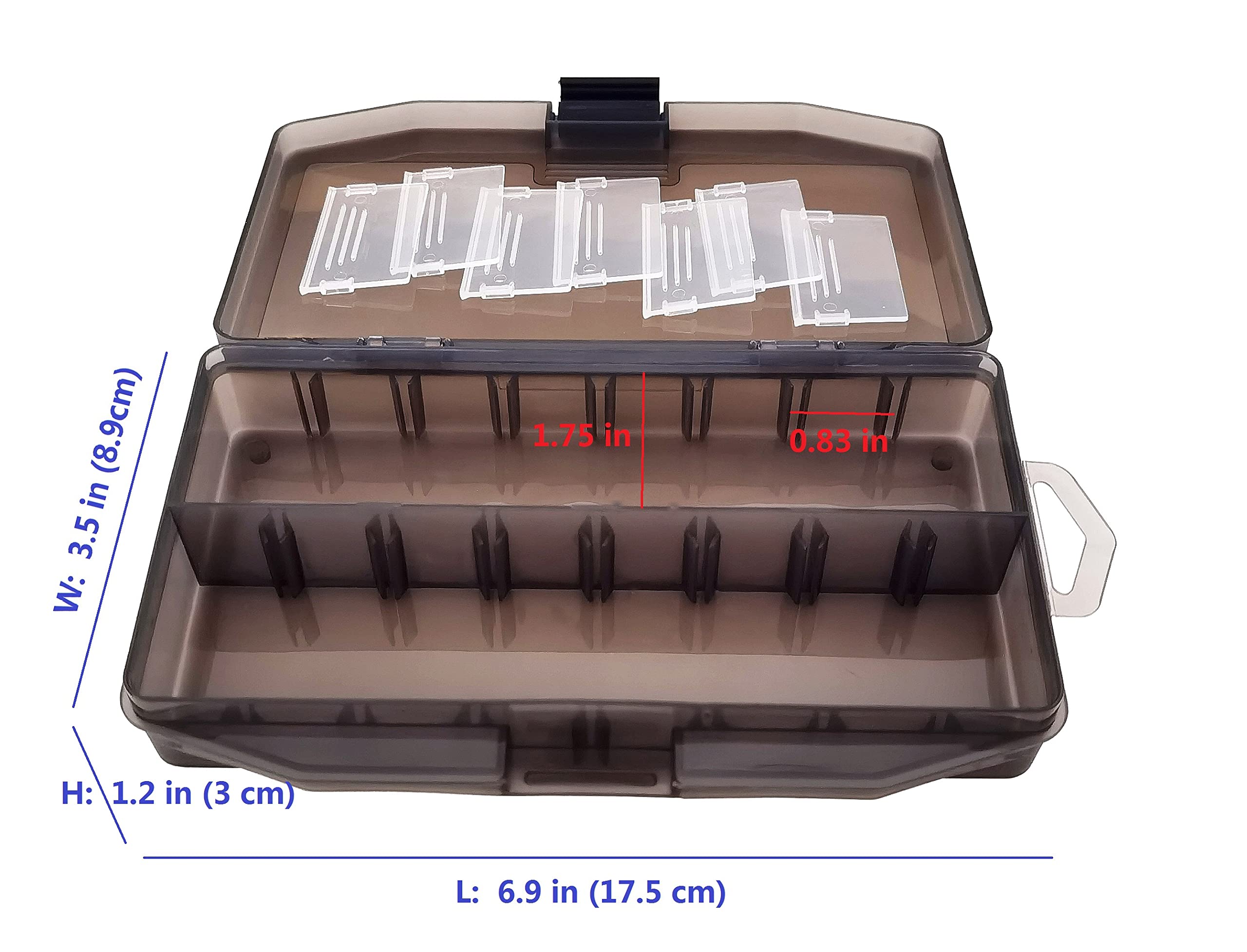 Fishing tackle lure baits box with removable dividers, Storage box for small things 2 pieces, Brown (CF-BOX-01)