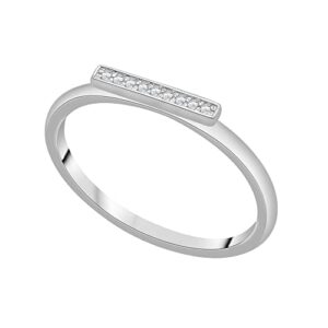 Timeless Love Women Created White Sapphire rings over 925 Stamp Sterling Silver (8, Created White Sapphire bar ring set in Sterling Silver)