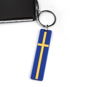 Winluu Swedish Flag Keychain Emblem Badge Luxury Key Ring Keychains For XC40 XC60 XC70 XC80 XC90 V40 S80 S90 C30 C60 Keyring Chain,Swedish Flag Emblem Keychain,Blue Yellow 3.15X0.7in