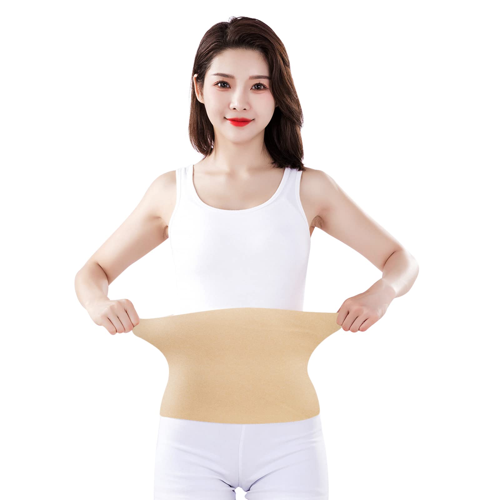 Clobeau Kidney Warmer Lumbar Support Wool Warming Belt Rheumatic Back Pain Thermal Brace Radiculitis Warmer Lumbar Kidney Support Plush Waist Warmer Stomach Body Wrap Back Brace Kidney Binder