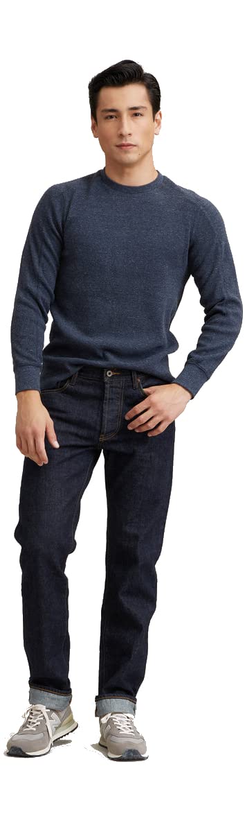 Grayers Mens Thermal Waffle Long Sleeve Crew Neck Shirt (Mood Indigo, Large)