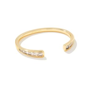 Kendra Scott Parker Cuff Bracelet Gold White Crystal One Size