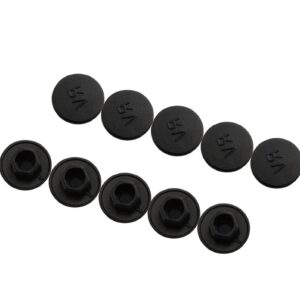 10 Pieces M5/M6 Bike Rubber Stem Top Cover Headset Cap Hexagon Screws Cap Hex Socket for Cycling Accessories MTB Mountain Road Foldable Bicycle Bolts Parts (Black,M5)