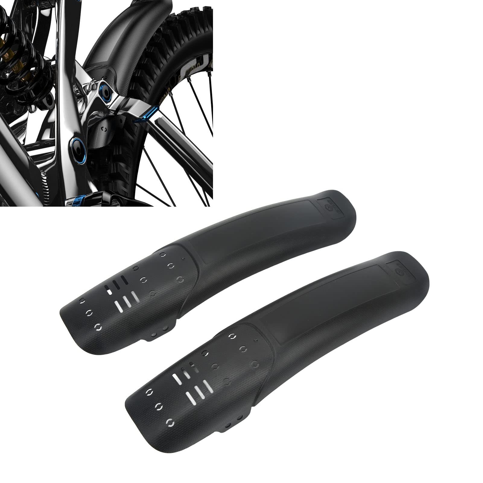 Mountain Bike Fender Set, High Bending Strength Bike Mud Guards 2PCS Windproof Design Lengthened High Strength for Outdoor