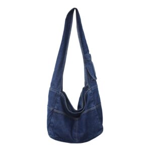 LUI SUI Denim Hobo Bags for Women Retro Jean Shoulder Bag Casual Jean Tote Handbags Vintage Satchel Bags for Teen Girls