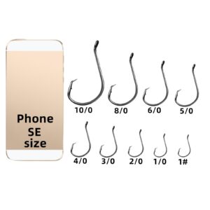 Circle Hooks Fishing Hooks 2X Strong Octopus Offset Fish Catfish Bulk Fishing Gear Equipment Hooks Set Saltwater Freshwater 50PCS(10/0 50/Pack)